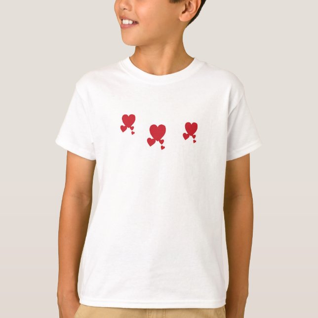 Valentin's Day Hearts T-Shirt Girl's (Front)