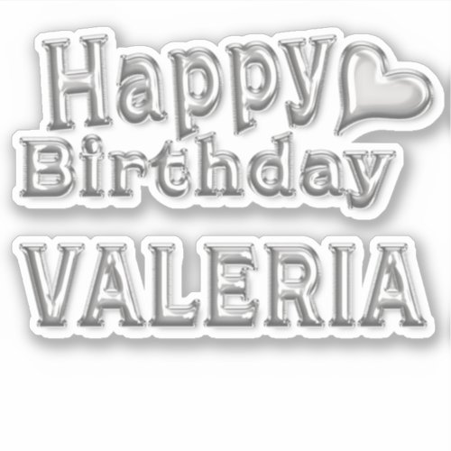 Valeria Happy Birthday silver Sticker