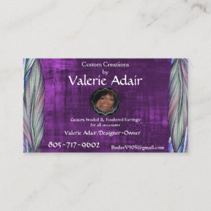 Valerie's Feather Wings  Earrings Business Card