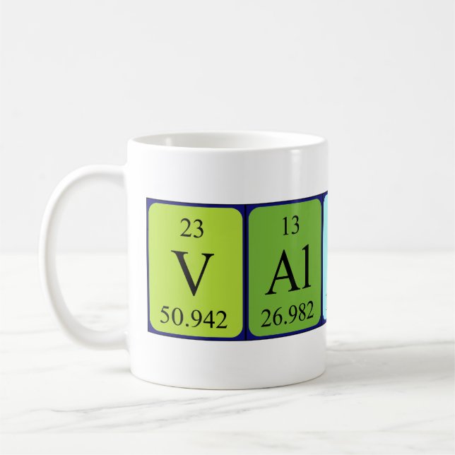 Valerio periodic table name mug (Left)