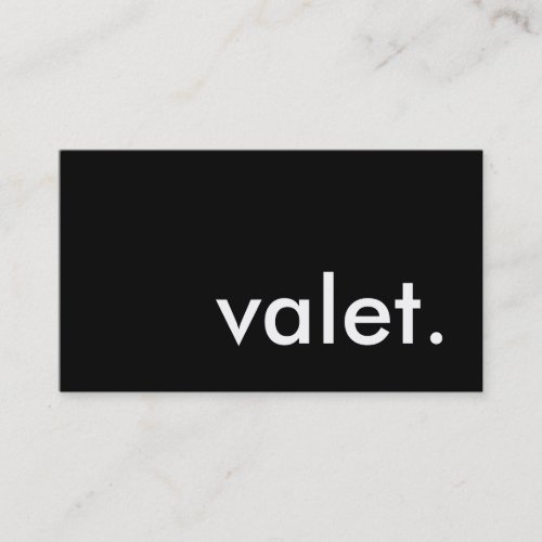 valet business card