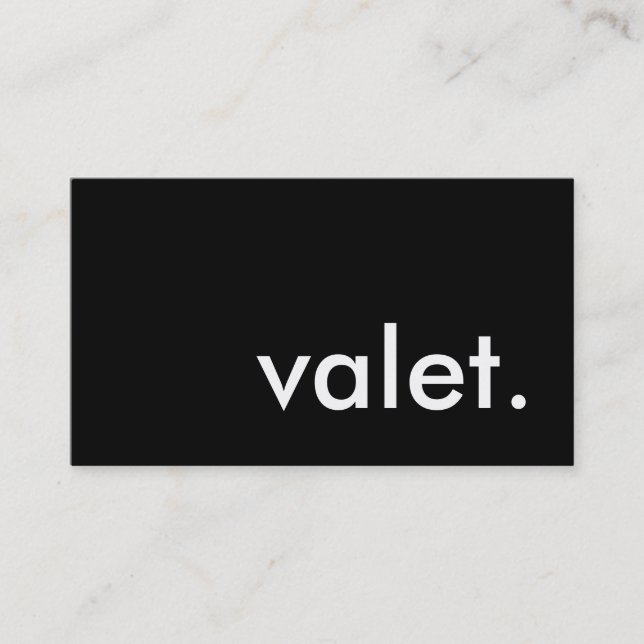 valet. business card (Front)
