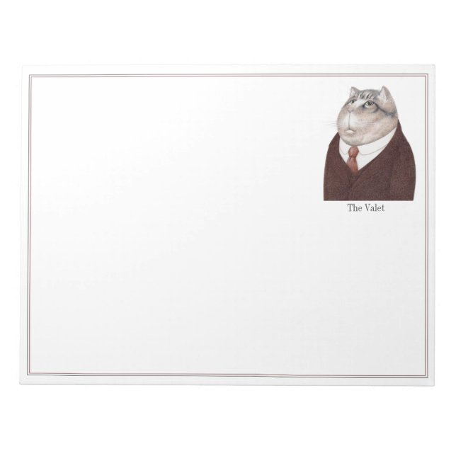VALET CAT 11x8.5 Notepad  (Front)