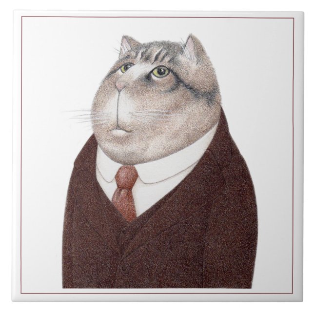 VALET CAT 6" Square Ceramic Tile (Front)