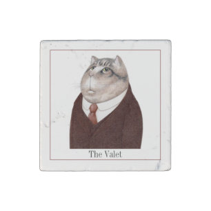 VALET CAT Primed Marble Stone Magnet + Text II