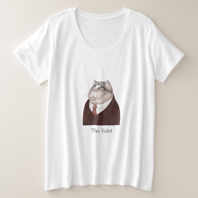 VALET CAT Women's Plus Size T-Shirt  (Design Front)