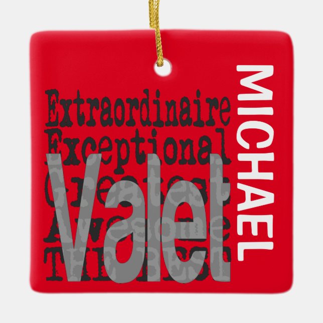 Valet Extraordinaire CUSTOM Ceramic Ornament (Front)