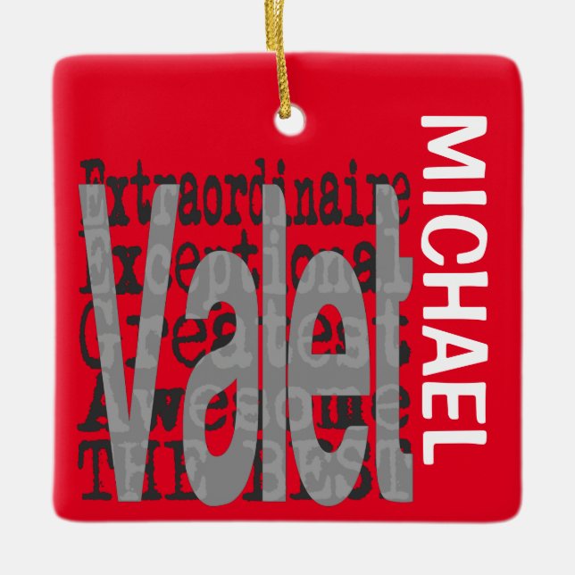 Valet Extraordinaire CUSTOM Ceramic Ornament (Front)
