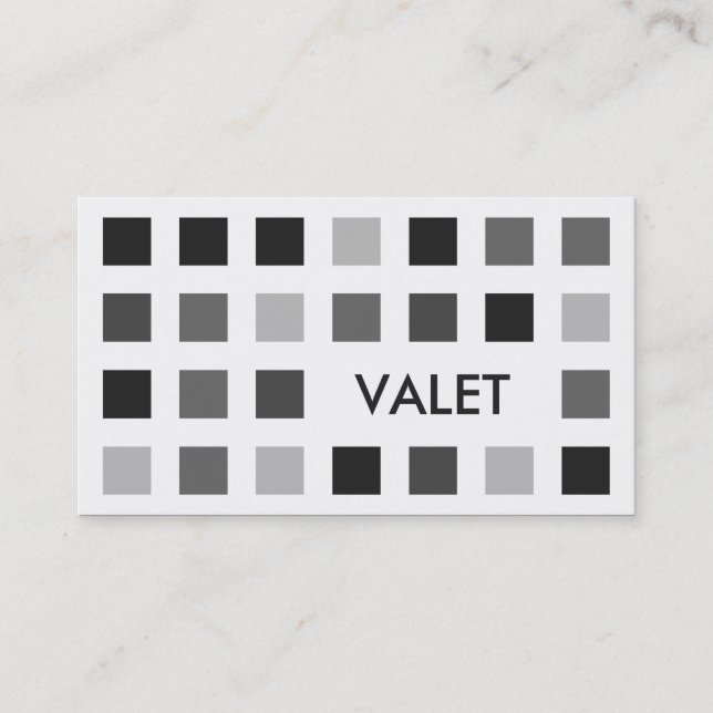 VALET (mod squares) Business Card (Front)