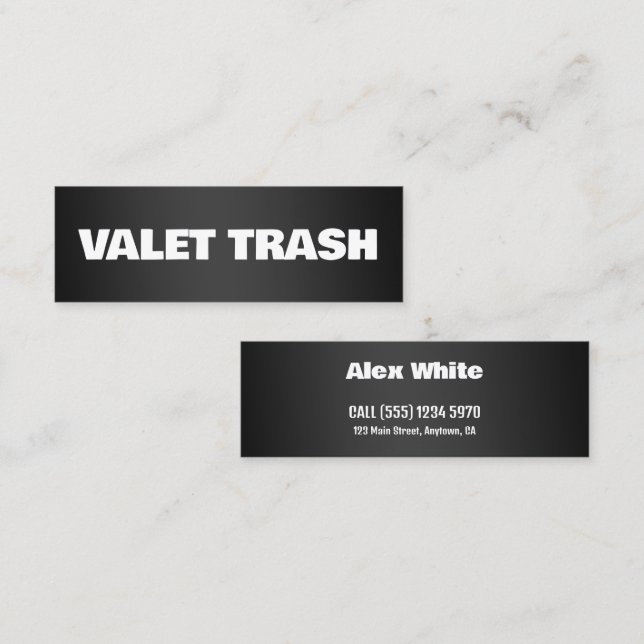 Valet Trash Mini Business Card (Front/Back)