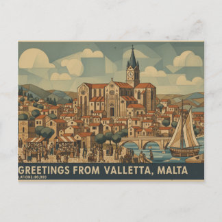 Valetta Malta postcard