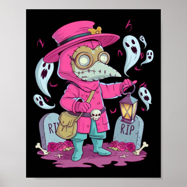 Valgory Vintage Gothic Plague Doctor Graves Hallow Poster (Front)