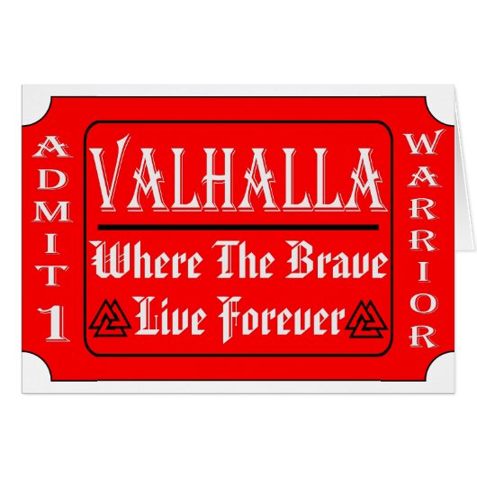 Valhalla Admit 1 Warrior Where The Brave May Live Cards (Front Horizontal)