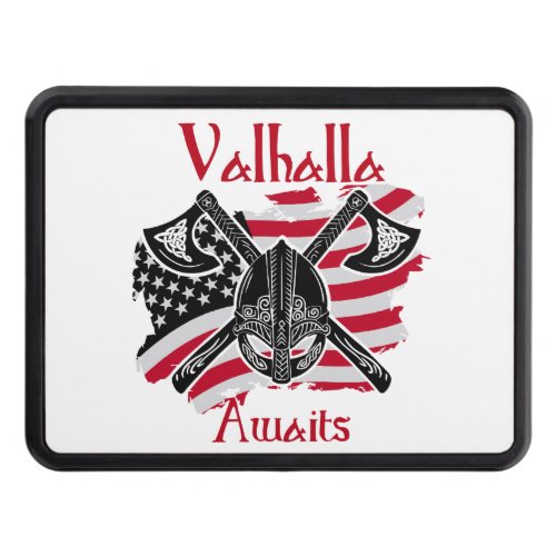  Valhalla Awaits _ American Flag Hitch Cover