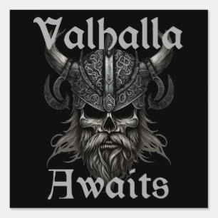 Valhalla Awaits - Skull Sign