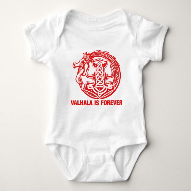 Valhalla Is Forever - Viking Pride Baby Bodysuit (Front)