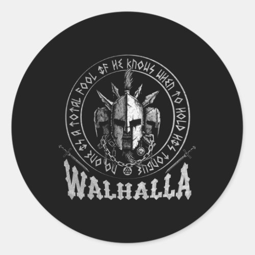 Valhalla Odin Viking Motif Classic Round Sticker