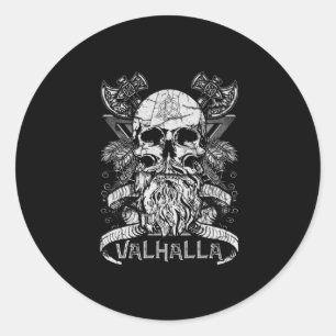 Valhalla Odin Viking Motif Classic Round Sticker