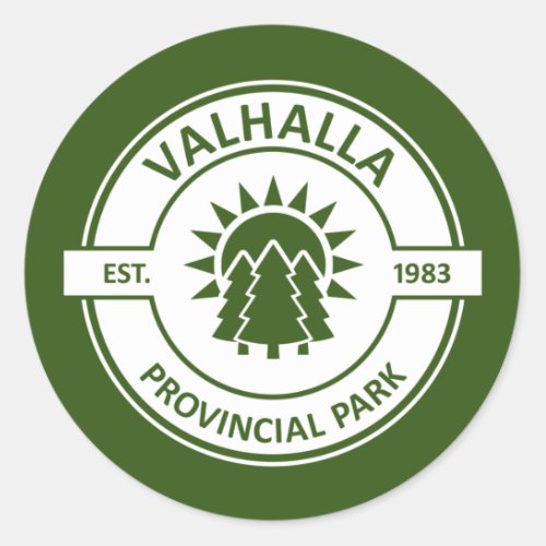 Valhalla Provincial Park Classic Round Sticker