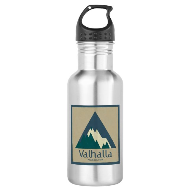 Valhalla Provincial Park Rustic Stainless Steel Water Bottle (Front)