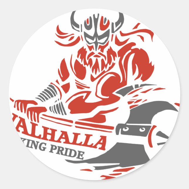 Valhalla - Viking Pride - War Armor Axe Design Classic Round Sticker (Front)