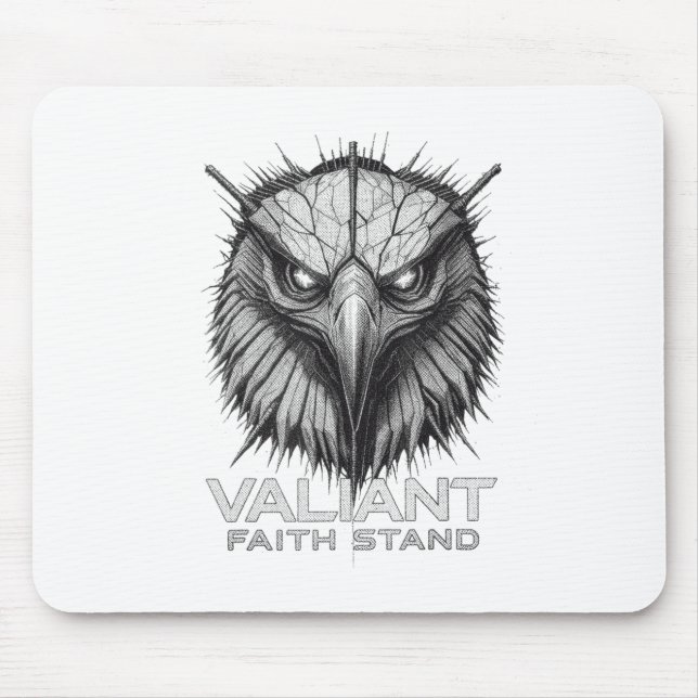 Valiant Faith Stand Eagle Christian Courage Streng Mouse Pad (Front)
