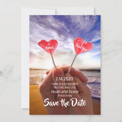 Valintine Twin Flame Save the Dates Save The Date