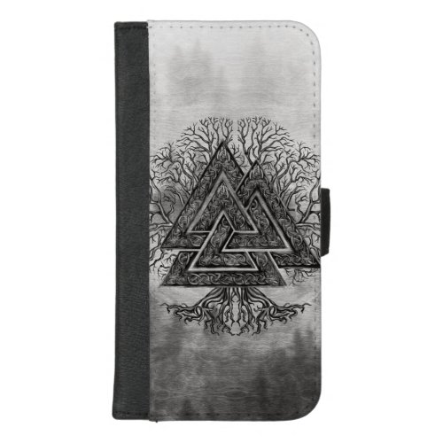 Valknut and Tree of Life Yggdrasil iPhone 87 Plus Wallet Case