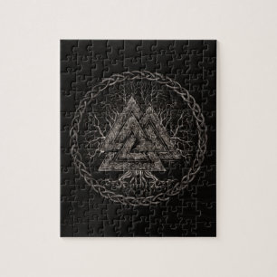 Valknut and Tree of Life Yggrdrasil Jigsaw Puzzle