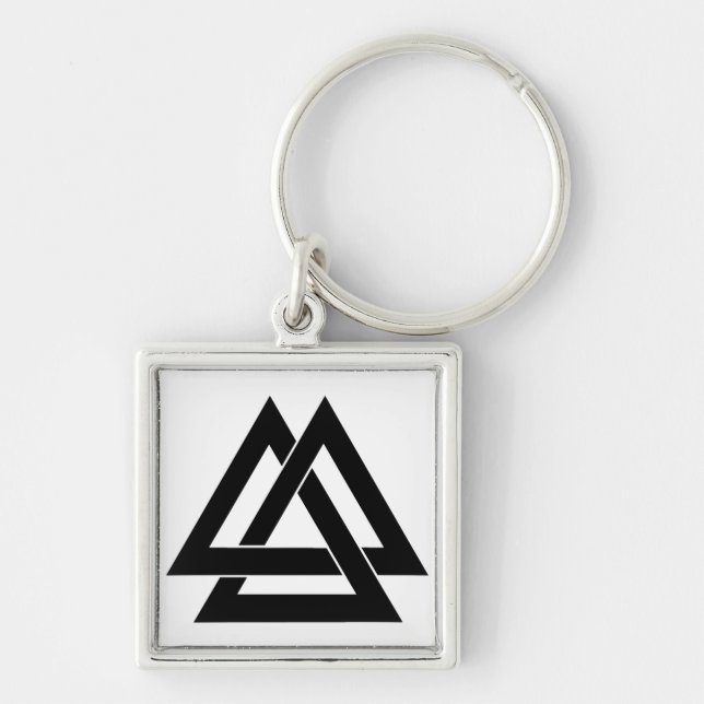 Valknut - Black and White Keychain (Front)