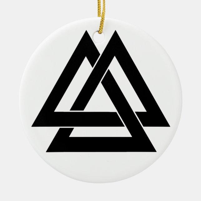 Valknut - Black Ceramic Ornament (Front)