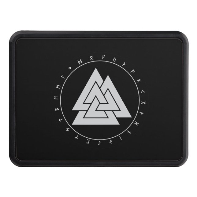 Valknut Circle Runes Trailer Hitch Cover (Front)