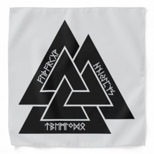 Valknut Etched Runes Bandana