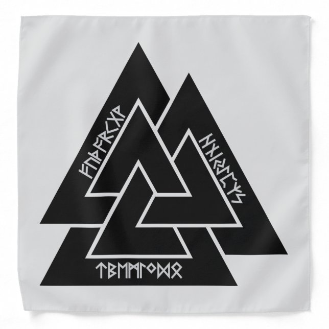 Valknut Etched Runes Bandana (Front)