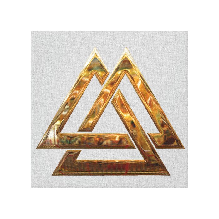 Valknut   gold gallery wrap canvas