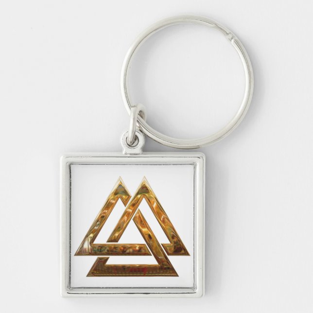 Valknut - Gold Keychain (Front)