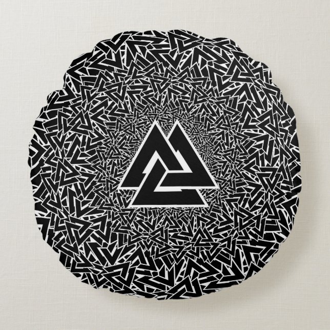 Valknut Round Pillow (Front)