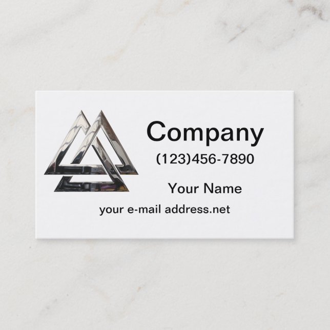 Valknut - silver business card (Front)