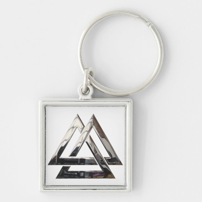Valknut - Silver Keychain (Front)