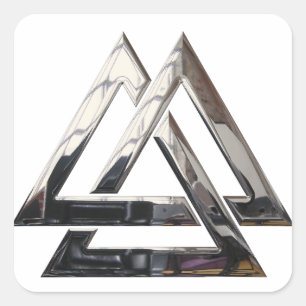 Valknut - silver square sticker