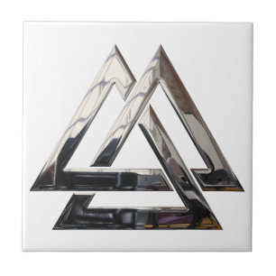 Valknut - silver tile