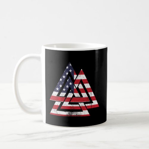 Valknut Symbol America Usa Flag Patriotic Viking W Coffee Mug