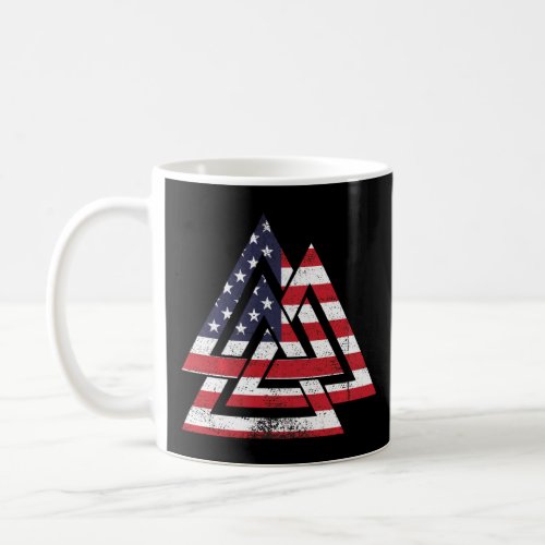 Valknut Symbol America Usa Flag Patriotic Viking W Coffee Mug
