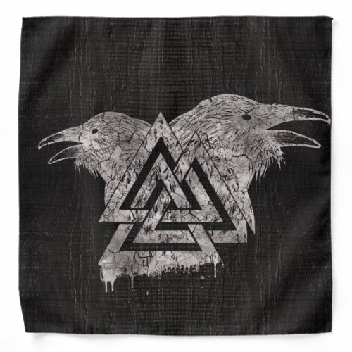 Valknut Symbol and Raven Bandana