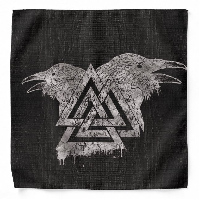Valknut Symbol and Raven Bandana (Front)