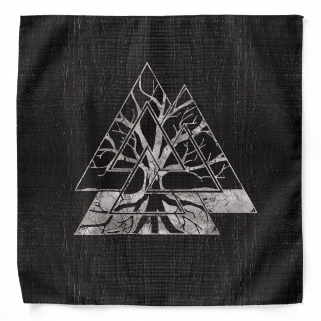 Valknut Symbol and Tree of life  -Yggdrasil Bandana (Front)