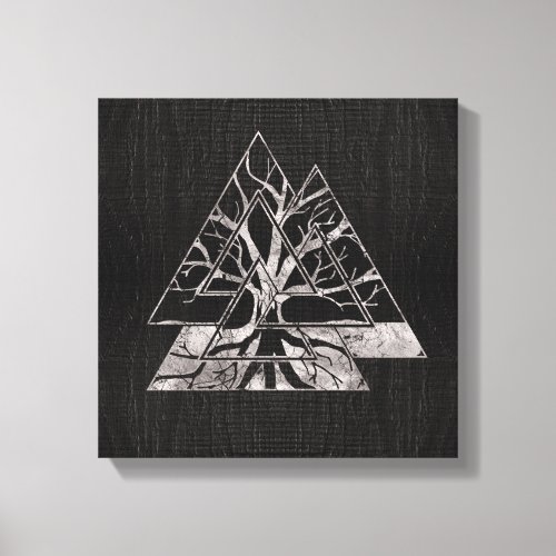 Valknut Symbol and Tree of life  _Yggdrasil Canvas Print