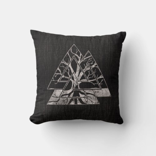 Valknut Symbol and Tree of life  _Yggdrasil Throw Pillow