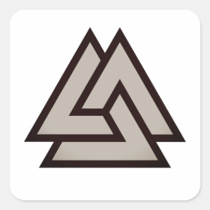 Valknut symbol square sticker