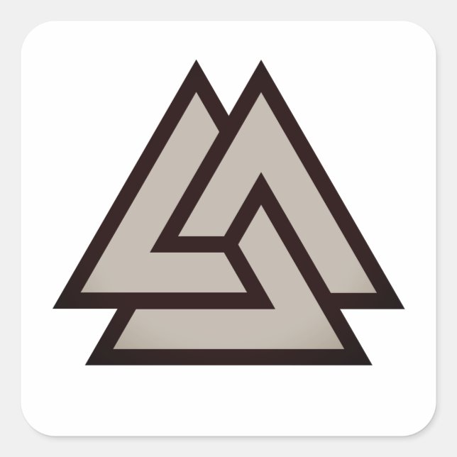 Valknut symbol square sticker (Front)